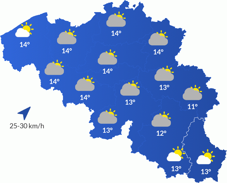 Météo en Belgique - Dimanche 27 octobre Après-midi