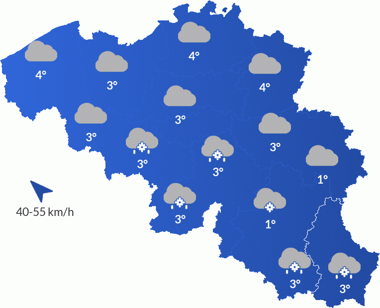 Météo en Belgique - Mercredi 8 janvier Après-midi